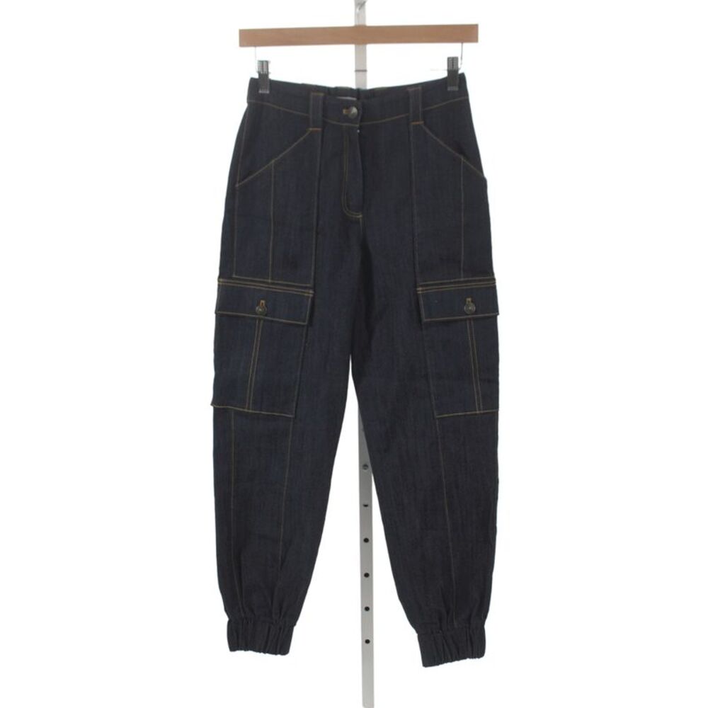 Cinq à Sept Women Ankle Cargo Jeans Blue Cotton High Rise Size 00